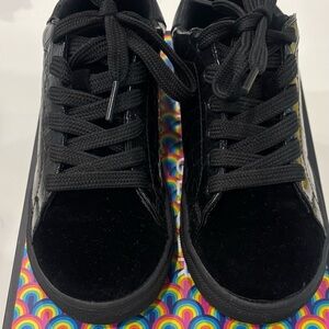 Little boys Kurt Geiger Black Sneakers with Metallic Accents